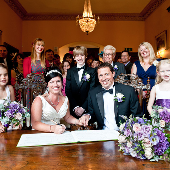 Sealing the deal – a wedding being held in the Regency Room.