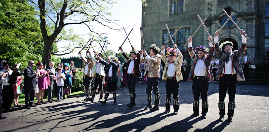 Traditional Herefordshire wedding celebrations performed by Leominster Morris dancers.